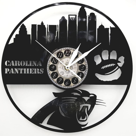 CAROLINA PANTHERS vinyl record clock - Picture 1 of 2